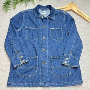Y2K Lee Vintage Inspired Women's Denim Chore Coat EUC Sz M Normcore Utility